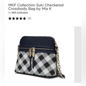 MKF purse black and white checkered.